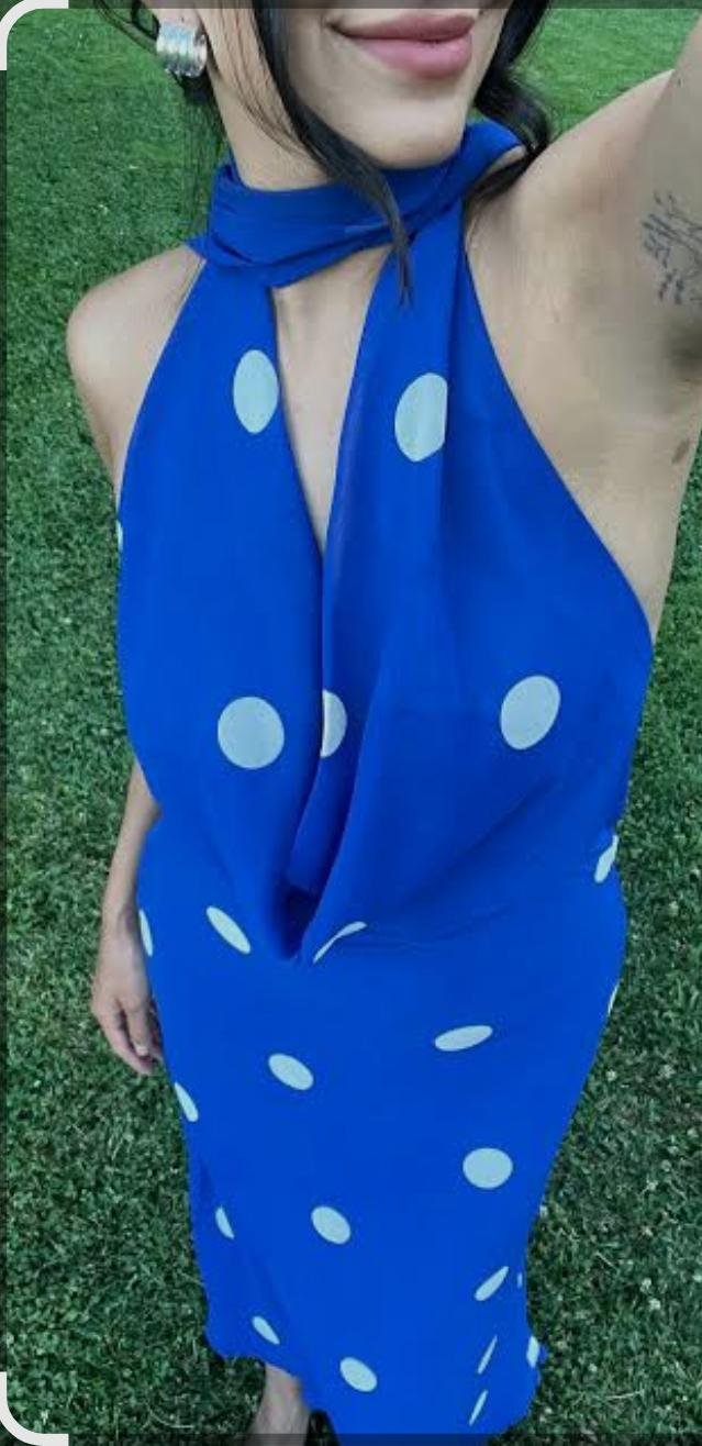 Zara Polka Blue dress - Image 4