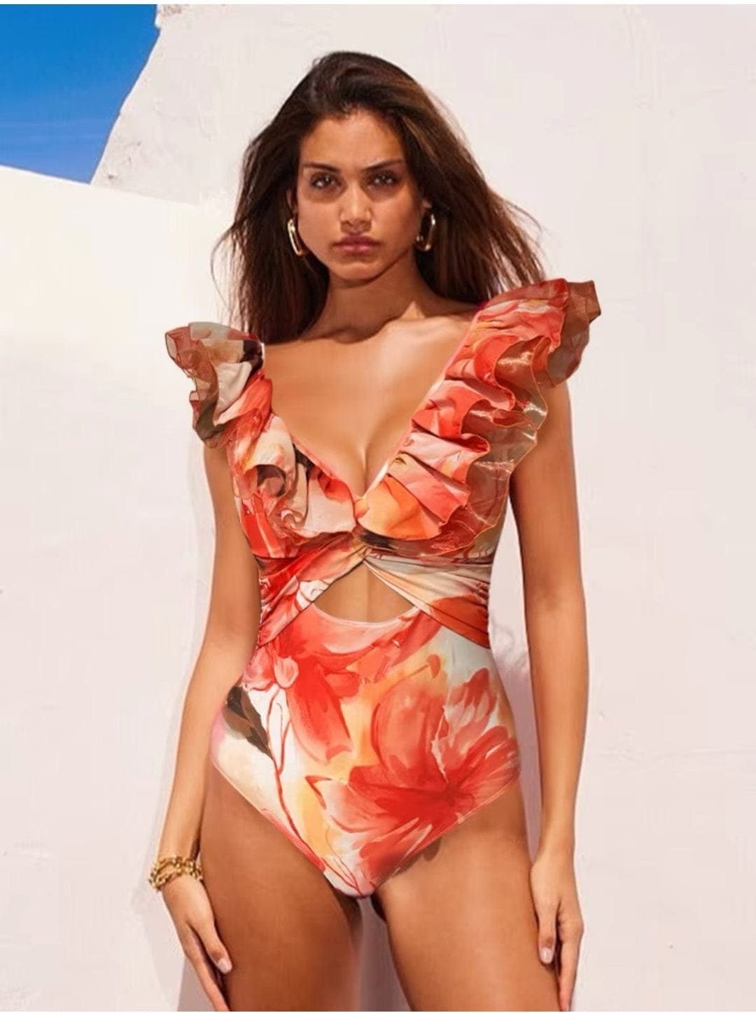 Orange FLoral Beach Set - Image 6