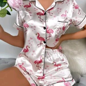 Flamingo Satin Nightsuit