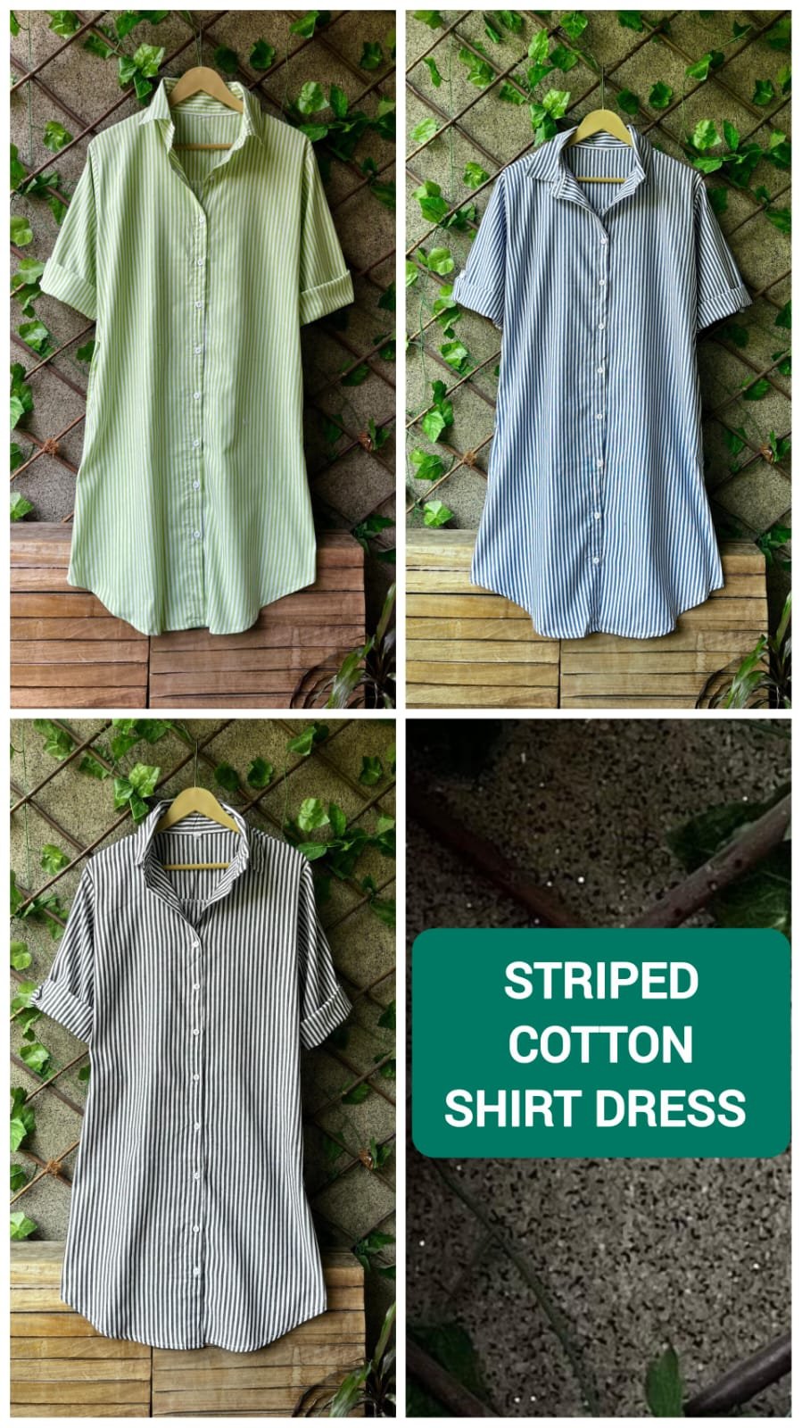 Stripped Shirt Dress
