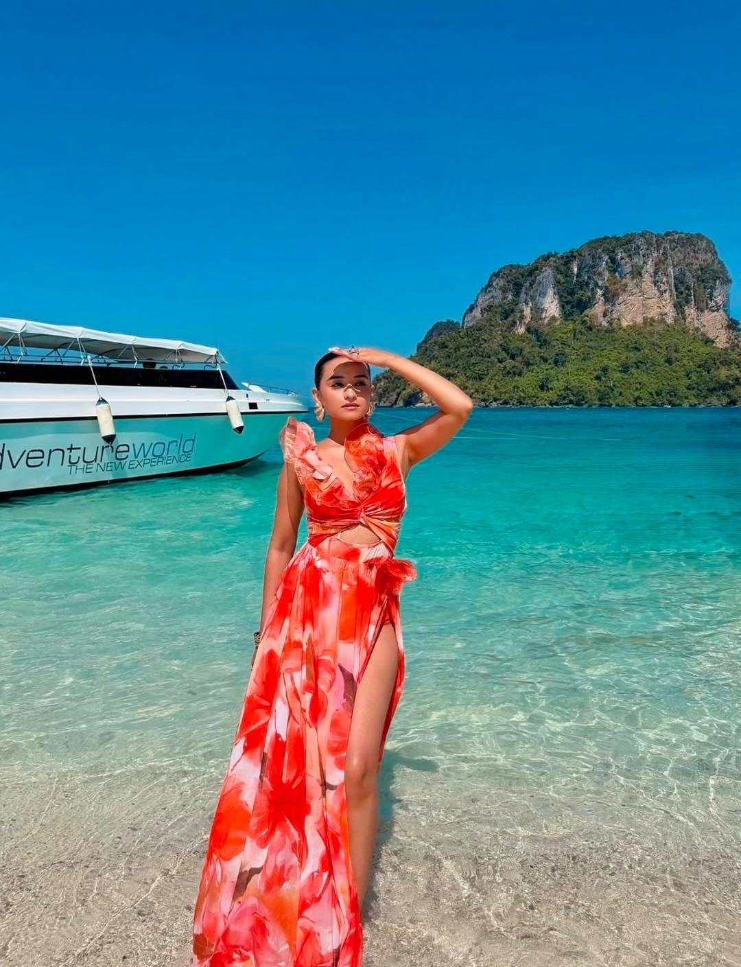 Orange FLoral Beach Set - Image 3