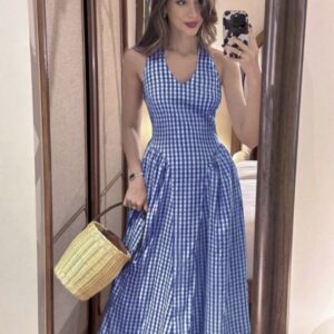 Check Calf Dress