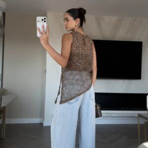 Glitter Mesh Top