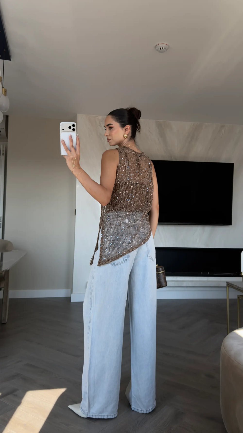 Glitter Mesh Top